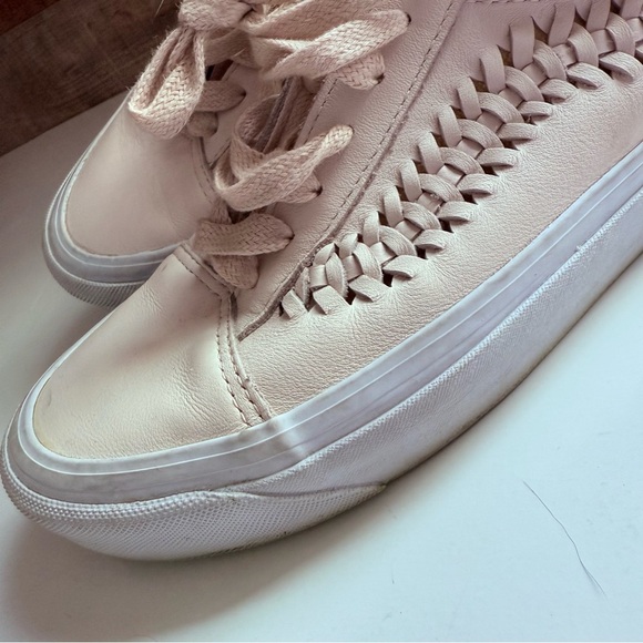 Vans Old Skool Blush Pink Leather Weave Cream Sneakers - Picture 7 of 10